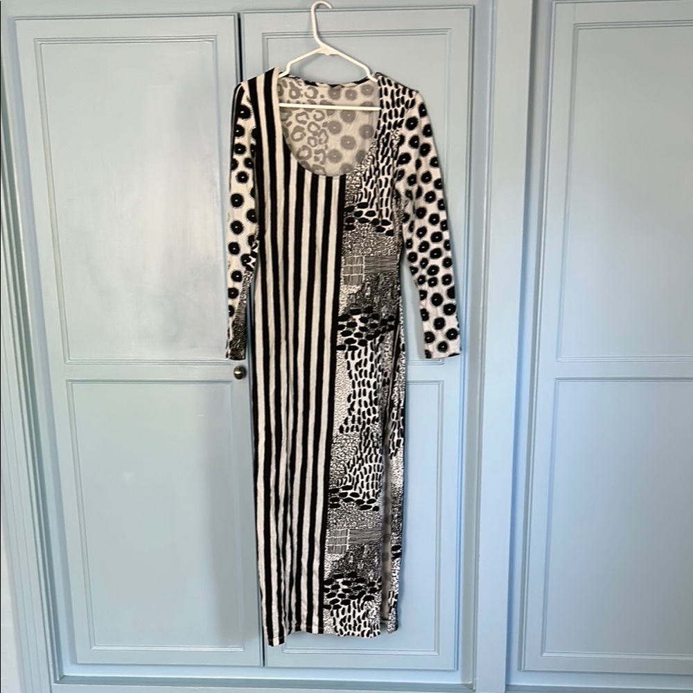 ASOS Black and White Patterned Maxi Dress